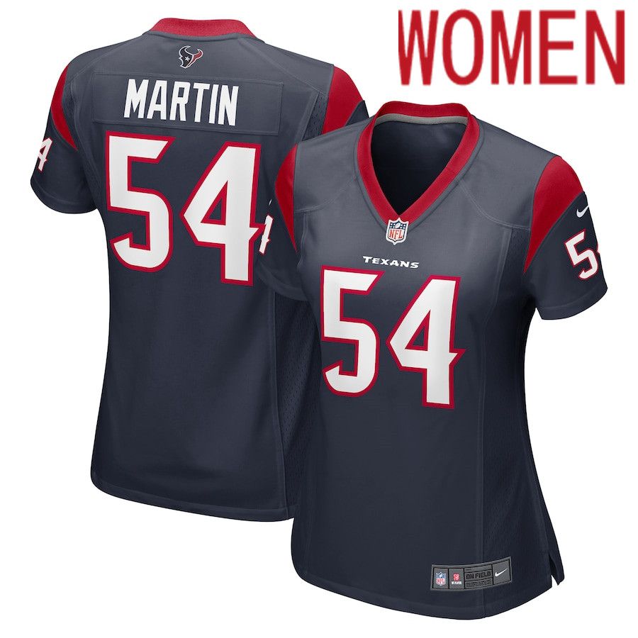 Women Houston Texans 54 Jacob Martin Nike Navy Game NFL Jersey